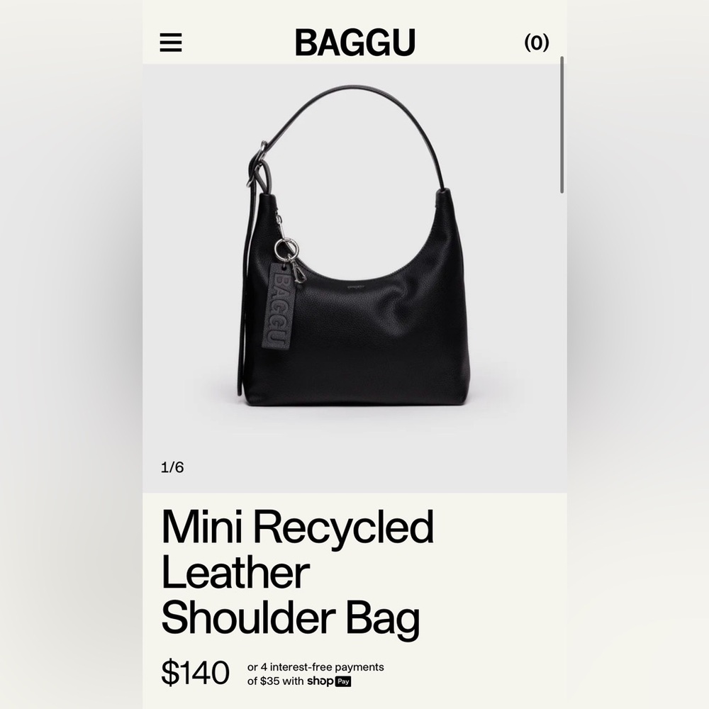 Baggu Mini Recycled Leather Shoulder Bag